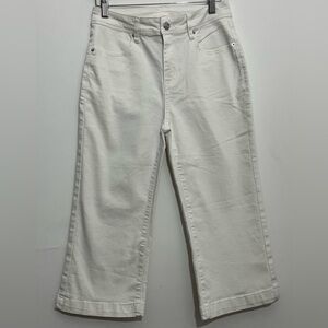 SIDEFEEL White Wide Leg Cropped Jeans Size 4